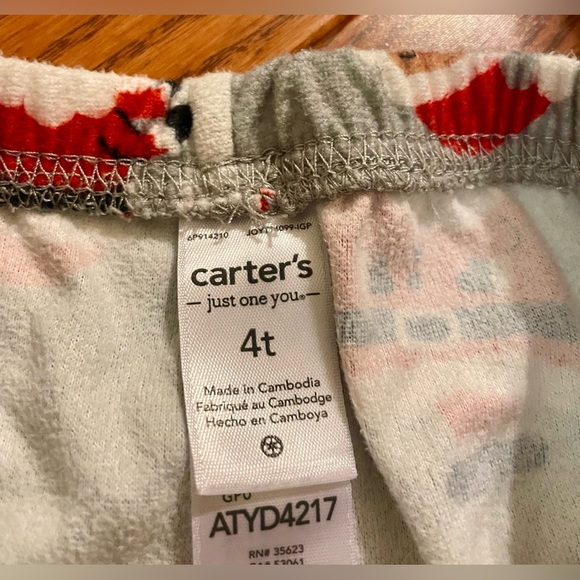 Toddler Boy Carter's Green and Gray Animal Print Pajama Bottoms and Set size 4T - Picture 10 of 11